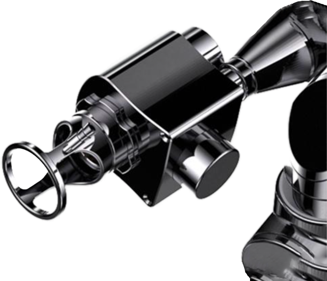 Detalhe do sistema laser do Fraction Pro CO₂